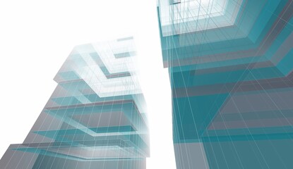 Abstract architectural background 3d illustration