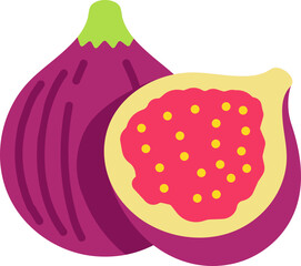 Figs with half cut colorful style