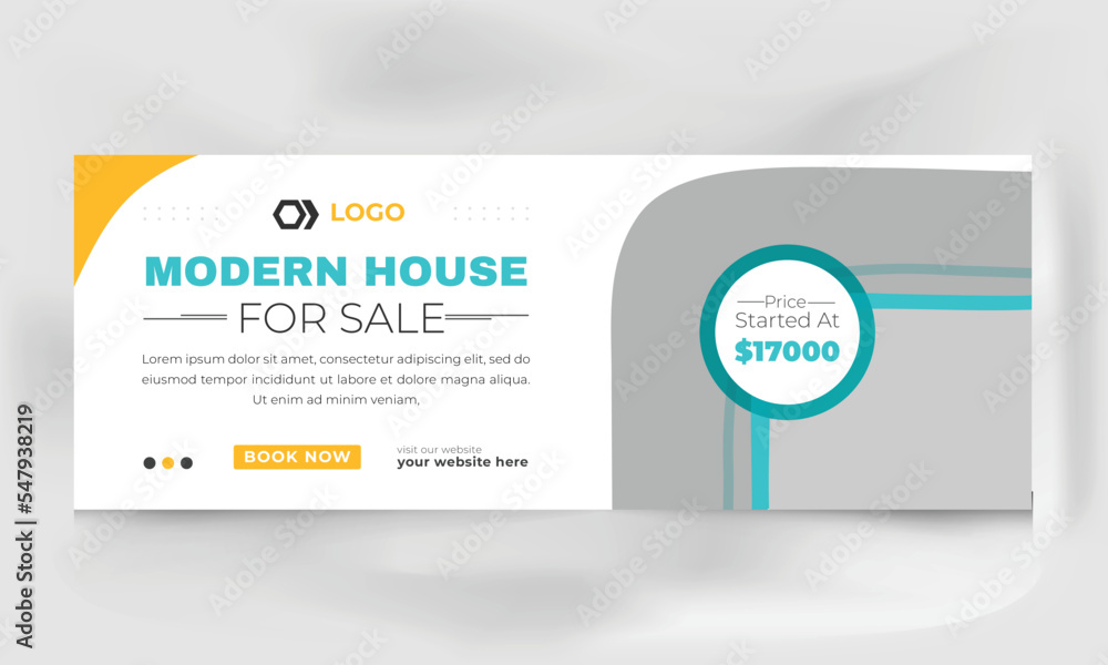 Wall mural Real estate social media facebook cover web banner template