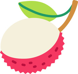 Lychee half peeled colorful style