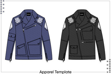 Naklejka premium Bikers denim jacket trendy designs