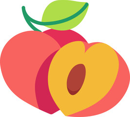 Peach with half cut colorful style