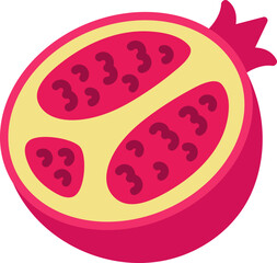 Pomegranate half cut colorful style