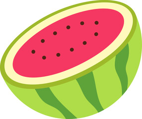 Watermelon half cut colorful style