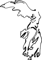 statue of Winged Victory of Samothrace one line vector illustration art. Generative AI - obrazy, fototapety, plakaty