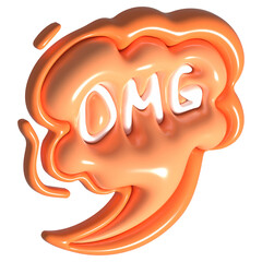 3d Speech Bubble with OMG text. Chat icon. Communication concept
