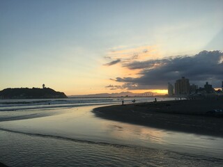 sunset over the river