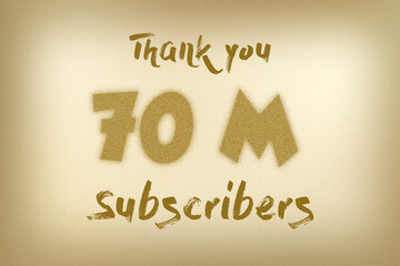 70 Million  subscribers celebration greeting banner with Dust Style Design