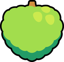 Custard apple colorful with black stroke
