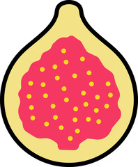 Figs cut colorful with black stroke