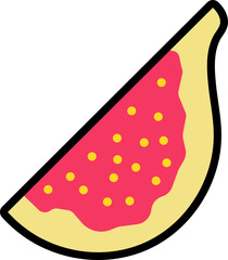 Figs sliced cut colorful with black stroke