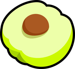 Gooseberry half cut colorful with black stroke