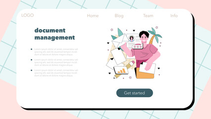 HR manager web banner or landing page. Idea of recruitment