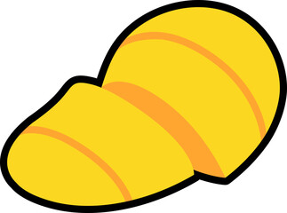 Mango peeled cut colorful with black stroke