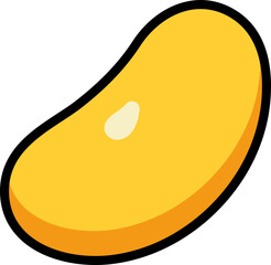 Orange peeled Tangerine  colorful with black stroke