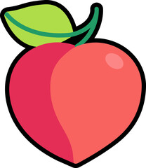 Peach colorful with black stroke