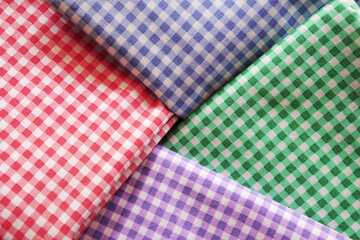 colorful plaid fabric or tablecloth