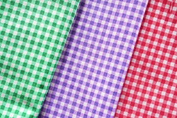 colorful plaid fabric or tablecloth
