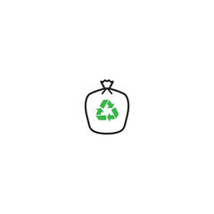 Recycle icon and bag, sachet design.
