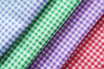 colorful plaid fabric or tablecloth