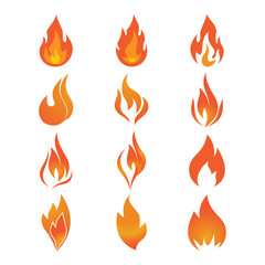 Fire flame Logo vector, Oil, gas and energy logo concept