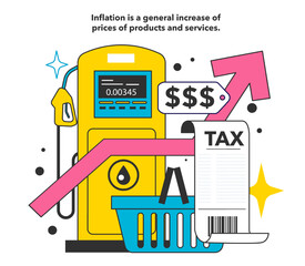 Inflation. General increase of prices of products and services. Economics crisis
