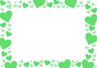 緑色のかわいいハートのフレーム素材