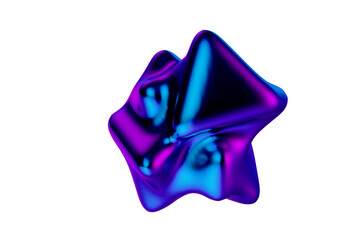 Triangular abstract shape in gradient colors 3d render.