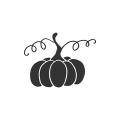 Pumpkin silhouette. Thanksgiving and Halloween Elements. Autumn pumpkin.
