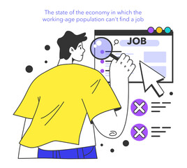 Unemployment concept. The state of the economy in which the working-age