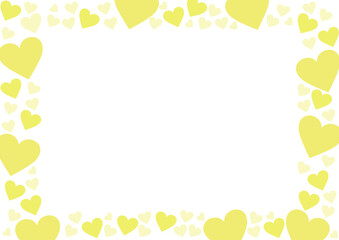黄色のかわいいハートのフレーム素材