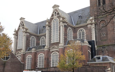 Fototapeta na wymiar Amsterdam Westerkerk Church Exterior View, Netherlands