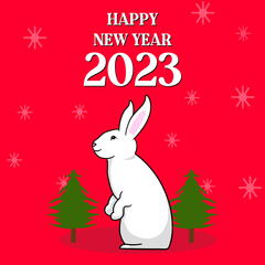 Happy chinese new year 2023 with rabbits, new year wish post, chinese new year background
