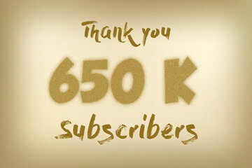 650 K  subscribers celebration greeting banner with Dust Style Design