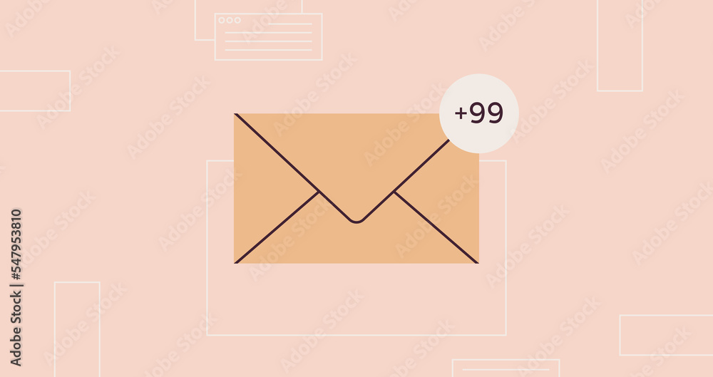 Poster sending or receiving letters email inbox message notification and new unread mail business communica