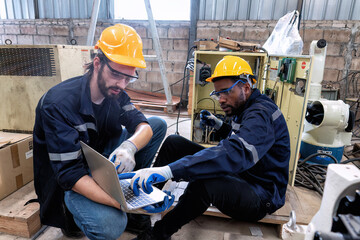 In robotic repair shop engineer troubleshoot repair electrical controller reference online manual