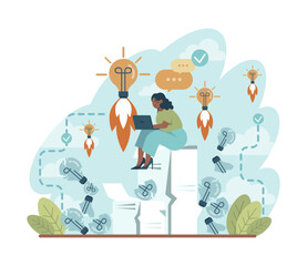 Rocket launch concept. Business start up or succesful project progress