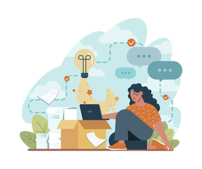 Think outside the box concept. Idea of creative thinking and innovation.