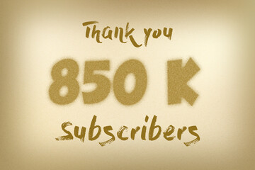 850 K  subscribers celebration greeting banner with Dust Style Design