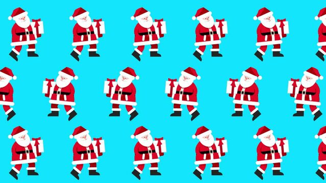 Santa claus with a gift - christmas video loop pattern