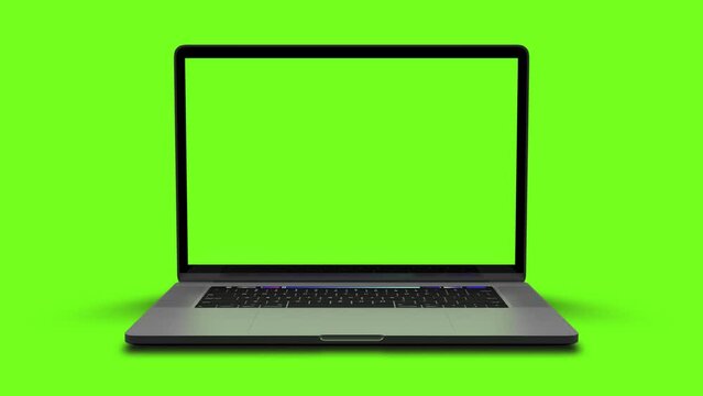 Empty Green Screen Display Laptop for Watching and Paste Background e Business Blog or Gaming App. Copy 3d Pc with Clear Chroma Key for Mockup. More elements in our portfolio.
