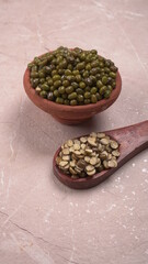 Green Mung Beans Also Know as Mung Dal, Vigna Radiata, Green Beans or Moong Dal isolated on White Background