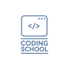 Children coding school branding idea. Vector illustration