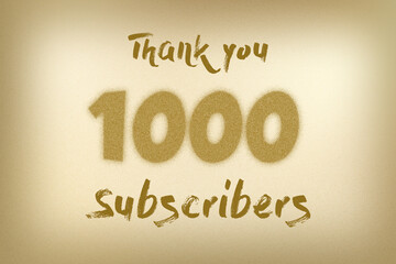 1000 subscribers celebration greeting banner with Dust Style Design