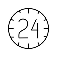 24 hours line icon
