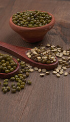 Green Mung Beans Also Know as Mung Dal, Vigna Radiata, Green Beans or Moong Dal isolated on White Background