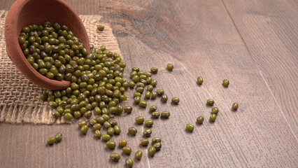 Green Mung Beans Also Know as Mung Dal, Vigna Radiata, Green Beans or Moong Dal isolated on White Background