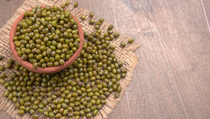 Green Mung Beans Also Know as Mung Dal, Vigna Radiata, Green Beans or Moong Dal isolated on White Background