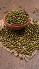 Green Mung Beans Also Know as Mung Dal, Vigna Radiata, Green Beans or Moong Dal isolated on White Background
