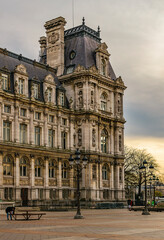 Fototapeta na wymiar Town hall palace, paris, france